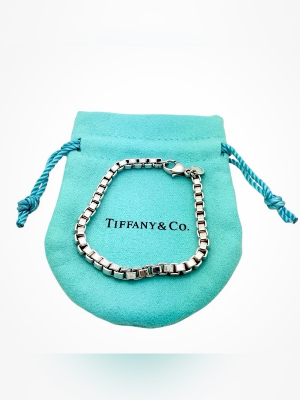 Tiffany & Co. Sterling Silver Box Chain Bracelet - no pouch